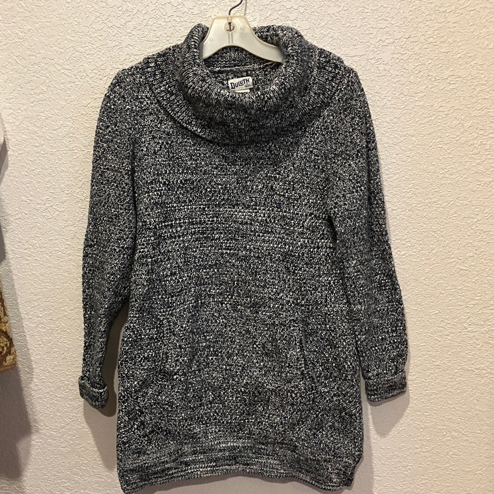 Duluth Women's Medium Charcoal Gray Cowl Neck Sweater